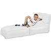 chilly pilley® per sedersi e sdraiarsi 2 in 1 - con imbottitura in EPS - poltrona a sacco gigante - bambini e adulti - cuscino per poltrona da esterno - diversi colori, bianco
