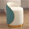 Generic Sgabello da toilette imbottito in pelle girevole a 360° con base dorata sgabello rotondo per trucco Pouf Poggiapiedi Moderno per camera da letto e soggiorno(B,Rotatable)