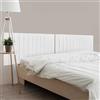 DHOME Testiera in Legno Riciclato DM con Gambe Stile Pallet Verticale Letto Pallet Supporti inclusi (180cm Doppio, Legno Bianco)