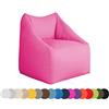 chilly pilley Poltrona Con Schienale E Braccioli Riempita Di Palline Di Polistirolo Espanso Comoda Poltrona Per Adulti E Bambini Ampia Scelta Di Colori E Tessuti (Rosa)