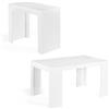 IDMarket - Tavolo consolle estensibile per 6 persone 140 cm in legno bianco ORLANDO