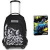 Seven Trolley Scuola Jack 8 Ruote Detach PLUMPY LINE BOY, Nero, Cross-over System, Scuola elementare e media, Bambini, Ragazzi + Diario Pocket Datato 12 Mesi, 11,5 x 15,9 cm, 352 Pagine