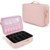 Joligrace, borsa professionale in tessuto Oxford, con cinturino posteriore rimovibile, beauty box per cosmetici, organizer per parrucchieri, colore: rosa acceso