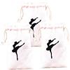 Milisten Borsa Porta Scarpette Danza 3 Pezzi in Cotone, Bianco, 13x27 CM | Borsone Danza Bambina, Sacchette per Scarpette di Danza, Chiusura a Coulisse