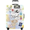 PEARLOVE Custodia per Valigia, Protezione per Valigia, Custodia da Viaggio per valigie da 20 a 34 pollici, Accessori da Viaggio Elastici e Lavabile in Spandex, #121, M(fits 24-26Inch suitcase