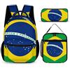 peiyeety Zaino con porta pranzo e borsa per il trucco, zaino da viaggio (bandiera brasiliana del Brasile)