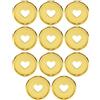 Texvora 11 dischi in metallo per Happy Planner, anelli dorati da 2,8 cm e 2,8 cm, fibbie a forma di fungo a forma di cuore, anelli per raccoglitori a foglie sfuse per album fai da te, diari, quaderni