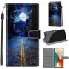 KENHONER Custodia per Xiaomi Redmi Note 13 5G, luna | Portafoglio Pelle PU, Magnetica, Resistente Agli Urti, Scomparto Carte Credito, Pieghevole, Flip Libro, Motivo