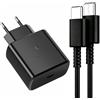 SEASJHBAY Caricatore rapido USB C per Samsung Galaxy S25, alimentatore di rete di tipo C con cavo da 1 m, adattatore da 45 W per S24 S23 S22, caricatore rapido per S21 Ultra, Note 20 e altri, nero