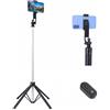 ELUTENG Treppiede per telefono da 180 cm, bastone estensibile per selfie con base a treppiede a 4 gambe
