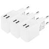 Security-01 Confezione da 3 caricabatterie USB, 5 V, 2,4 A, 12 W, potenza totale con 2 porte laterali USB-A, adattatore di alimentazione per telecamere IP, tablet, lettori MP3, e-reader, smartphone