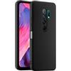 HULLIN Custodia per Telefono in Silicone Colorato, Adatta per Redmi 9 (6.53) - Nero