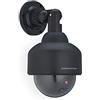 Relaxdays 2X Telecamera Finta di Sorveglianza, Dummy Camera, con LED Lampeggiante, HxLxP: 23,5x12,5x14 cm, Deterrente, Nero