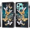 KENHONER Custodia per Honor 400 Lite 5G, Farfalla | Portafoglio Pelle PU, Magnetica, Resistente Agli Urti, Scomparto Carte Credito, Pieghevole, Flip Libro, Motivo