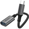 ESSENTIAL CABLES Adattatore da USB C a USB in alluminio, adattatore OTG da tipo C maschio a USB 3.2 femmina, trasferimento da 10 Gbps, compatibile con MacBook/iPad Air/Pro 2022 Galaxy S22 Dell XPS e altri dispositivi