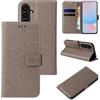 LBH Custodia per cellulare per Samsung Galaxy A57 5G, con farfalle e fiori, funzione leggio, magnetica, protezione completa a 360°, colore grigio