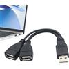 Generic USB Y Splitter - Cavo USB 2 in 1, porte USB multiple, USB femmina a USB maschio | Cavo sdoppiatore USB versatile per tastiera, stampante, laptop, auto e altri dispositivi