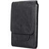 WNHTFAC Custodia Cellulare da Cintura con Clip, Porta Cellulare da Cintura Uomo Pelle Nero, Sacchetto Smartphone da Cintura Marsupio Borsello Portacarte Telefono Portafoglio Fondina con Passante per Cintura