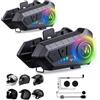 Xmenha Cuffie per casco da moto Bluetooth con microfono intercom moto sistema di comunicazione casco cuffie per 2 persone citofono wireless moto casco auricolare vivavoce wireless