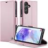 Phernykas Custodia a Libro Portafoglio per Samsung Galaxy A55, RFID | 3 Slot - Per Pendolarismo, Flip Cover Doppia Fibbia Magnetica, Pelle PU Anti-Macchia, Supporto, Lavoro, Telefono Libretto