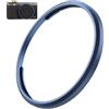 Haoge Tappo ad anello decorativo in metallo per fotocamera RICOH GR IV sostituisce GN-3, RRC-GR4, blu
