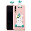 HopMore Compatibile con Cover Huawei P20 PRO Silicone Disegni 3D Divertenti Fantasia Gomma Morbido Custodia Huawei P20 PRO Antiurto Protettiva Slim TPU Case Bumper Molle Caso - Unicorno Unicorn Rosa