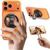 Babacom Supporto Anello Magnetico Cellulare per MagSafe [Silicone Morbido] | 3 in 1 Pieghevole Supporto Telefono/Bastone Selfie, Lega di Zinco & Doppia Cerniera, Compatibile con iPhone 17-12, Android