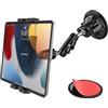 woleyi Supporto Tablet con Ventosa per Auto e Camion, Braccio Metallico Flessibile | per Cruscotto/ Parabrezza/ Finestrino, Compatibile con iPad, Galaxy Tab, Z Fold, iPhone, Dispositivi 4-13