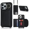 Cavor Cover Compatibile con iPhone 13 PRO Max/12 PRO Max con Cordino,Flip Portafoglio Custodia Pelle,[4 Porta Carte][Supporto][Magnetico],Custodia Cover con Laccio - Nero
