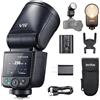 Godox V1midN TTL flash sferico per fotocamere Nikon, 55 W, 650 flash, con luce pilota a LED da 2 W, zoom A/M, HSS a 1/8000 s, tempo di ricarica 1,7 s, batteria integrata da 2200 mAh