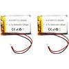 RAEWSTCO 2 batterie agli ioni di litio 3,7 V, 500 mAh, 303450