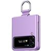 AMWEI Cover per Samsung Galaxy Z Flip4 (Z Flip 4), PC Antiurto Custodia Protettiva Case con Anello, Ultra Sottile Opaco Antiscivolo Protezione Shell, Viola