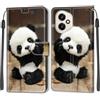 KENHONER Custodia per Honor 400 5G, Panda | Portafoglio Pelle PU, Magnetica, Resistente Agli Urti, Scomparto Carte Credito, Pieghevole, Flip Libro, Motivo