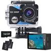 Nvgfelis Action Cam 1080P con scheda di memoria da 16 GB, fotocamera subacquea impermeabile fino a 30 m, con 2 batterie ricaricabili da 900 mAh e set di accessori