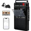 BORDEAG Registratore portatile Retro, lettore cassette Bluetooth con funzione di registrazione, cassette digitalizzazione tramite USB e audio, lettore cassette portatile con doppia alimentazione