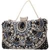 Laurel & Mason Pochette da sera da donna, borsa con gioiello con catena e manico staccabili, borsa a tracolla per matrimoni e club, Nero e oro., 20 x 12 x 6cm