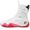 FJJLOVE Scarpe da Allenamento Professionale per La Lotta Maschile, Scarpe da Combattimento Traspiranti, Sneakers Alte per Fitness E Sport in Palestra,Bianca,44 EU
