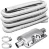AUNGKWANG 1M/2M/3M Tubo di Scarico con Silenziatore, Tubo di Scarico in Acciaio Inossidabile, con 2 Clip in Acciaio Inox, per Riscaldamento Diesel in Camper, Camper, Camion e Generatori