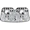 KLL Visiera per parabrezza auto, pieghevole, riflettore protettore de sol para carro 55 x 27,6 pollici, Border Collie Dogs grigio