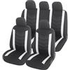 Upgrade4cars Coprisedili Auto Universale Nero Bianco | Set Copri-sedile Universali per Anteriori e Posteriori