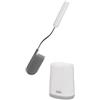 Joseph Joseph Flex Lite - Portascopino Igienico Sottile Bagno Spazzola WC, Spazzolone resistente, testa Flessibile, Setole Antigoccia, Anti-Intasamento, Grigio/Bianco, Piccolo