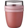 Mepal - Contenitore per il Pranzo Ellipse Mini - Scoparti Separati per Yogurt e Muesli - Adatto per il Freezer, il Microonde e la Lavastoviglie - 300 ml + 120 ml - Vivid Mauve
