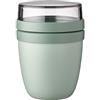 Mepal - Contenitore per il Pranzo Ellipse Mini - Scoparti Separati per Yogurt e Muesli - Adatto per il Freezer, il Microonde e la Lavastoviglie - 300 ml + 120 ml - Nordic Sage
