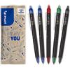 PILOT - Set di 5 FriXion Point Clicker - Inchiostro Gel Cancellabile - Penna Roller Ricaricabile - A Scatto ed Ergonomica - 2 Blu, 1 Rossa, 1 Verde, 1 Nera - Punta Fine