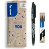 PILOT - Set di 1 FriXion Ball 07 + 1 set di 3 Ricariche - Penna a Inchiostro termico Cancellabile - Penna roller Ricaricabile - Nero - Punta Media