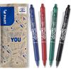 PILOT - Set di 4 FriXion Ball Clicker 07 - Penna Cancellabile Termosensibile - Penna roller a scatto e Ricaricabile - Nero, Blu, Rosso e Verde - Punta Media