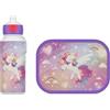 Mepal - Set di pausa Campus - Set per bambini con borraccia pop-up & Lunch Box - Set pranzo per la scuola o in viaggio - Lavabile in lavastoviglie - 400 + 750 ml - Unicorn Glow