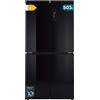 Cecotec Frigorifero 4 Porte Cristallo Nero Total No Frost Bolero CoolMarket 4D 503 Black Glass E, 503 Litri, Altezza 177,5 cm e 85,3 cm Larghezza, MetalFlexCooling, Compressore Inverter