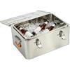 Fermoirper Frigo contenitore termico in acciaio inox, 50,2 × 35,5 × 24 cm | acciaio inox con schiuma PU, dimensioni interne 45 × 30 × 20 cm, maniglie per il trasporto, staffa di chiusura