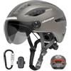 Shinmax Casco Bici Uomo Donna Luce LED Frecce Integrate Lucchetto | Certificato NTA-8776 fino a 45 km/h, casco bici visiera luce posteriore per E-Bike, S-Pedelec, monopattino